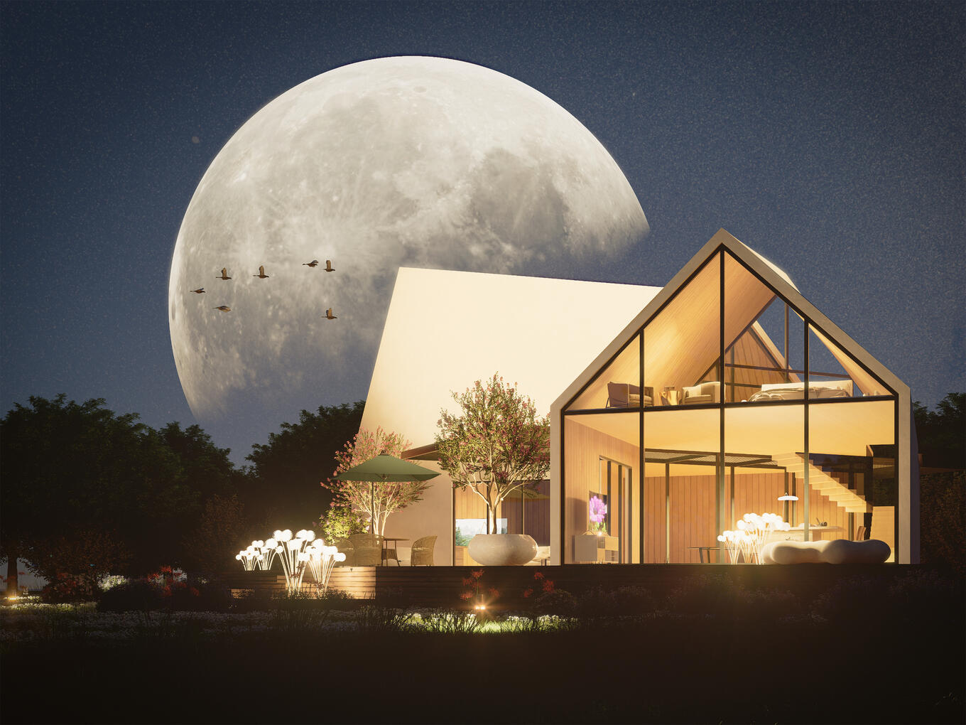 湖边别墅（晚秋之夜）